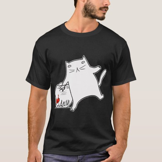 Kat en een vis t-shirt (Voorkant)