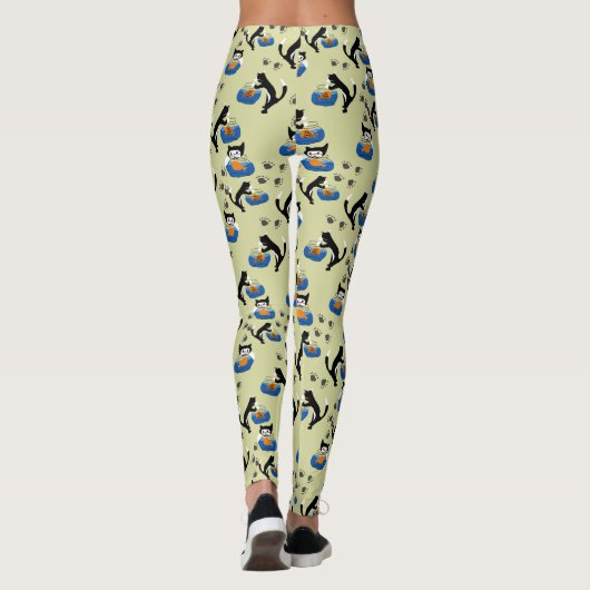 Kat en een vissenkom Leggings (Achterkant)