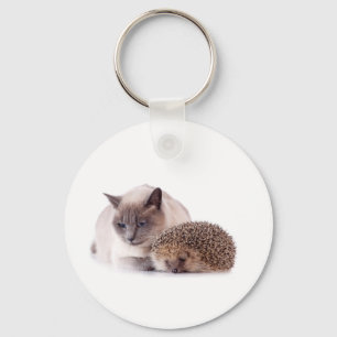 kat en egel sleutelhanger
