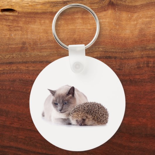 kat en egel sleutelhanger (Voorkant)