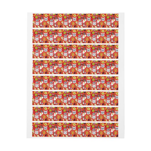 Kat en ei op rood (Vel)