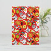 Kat en ei op rood aankondiging (Staand voorkant)