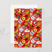 Kat en ei op rood aankondiging (Voorkant / Achterkant)