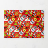 Kat en ei op rood drieluik uitnodiging (Cover)