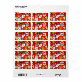 Kat en ei op rood etiket (Full Sheet)