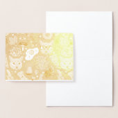 Kat en ei op rood folie kaarten (Display)