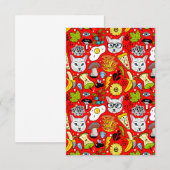 Kat en ei op rood informatiekaartje (Voorkant / Achterkant)