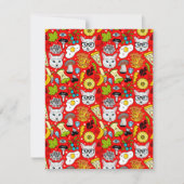 Kat en ei op rood kaart (Voorkant)