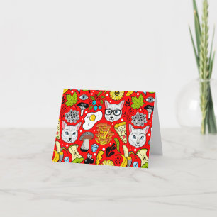 Kat en ei op rood kaart