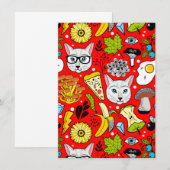 Kat en ei op rood kaart (Voorkant / Achterkant)