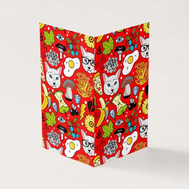 Kat en ei op rood kaart (Buitenkant)
