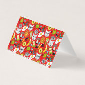 Kat en ei op rood kaart (Voorkant)