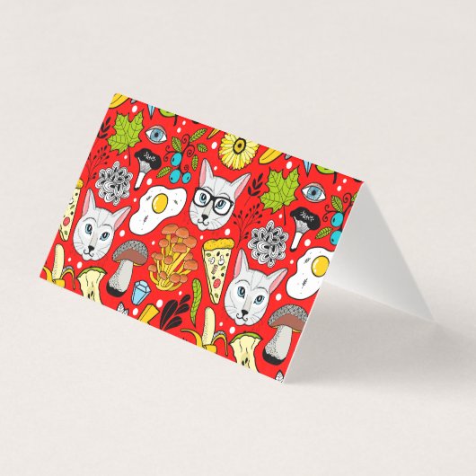 Kat en ei op rood kaart (Achterkant)