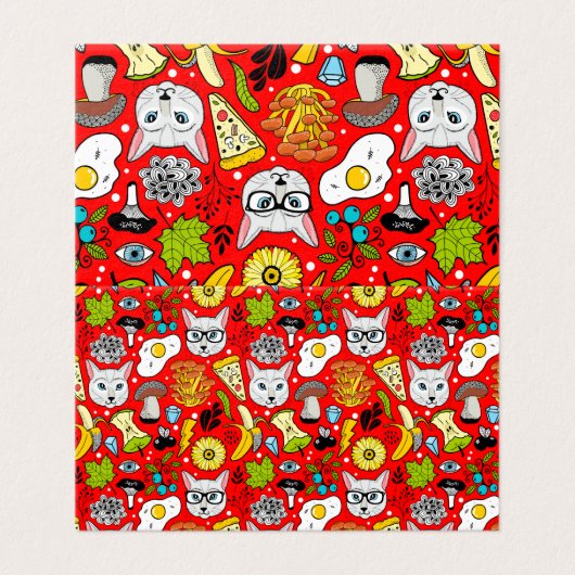 Kat en ei op rood kaart (Buitenkant ongevouwen)