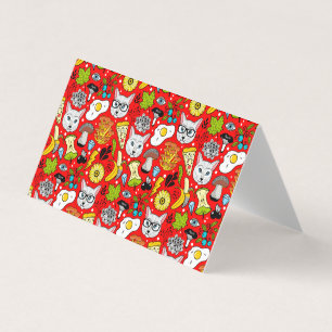 Kat en ei op rood kaart