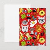 Kat en ei op rood kaart (Voorkant / Achterkant)