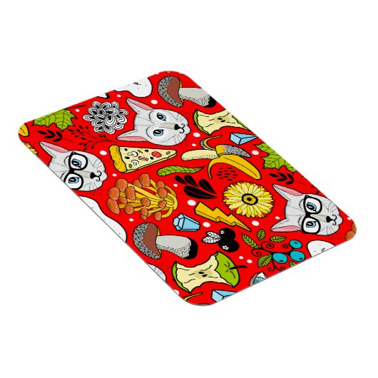 Kat en ei op rood magneet (Rechterzijde)