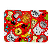 Kat en ei op rood magneet (Horizontaal)