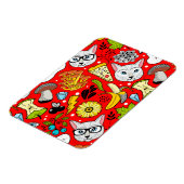 Kat en ei op rood magneet (Linkerzijde)