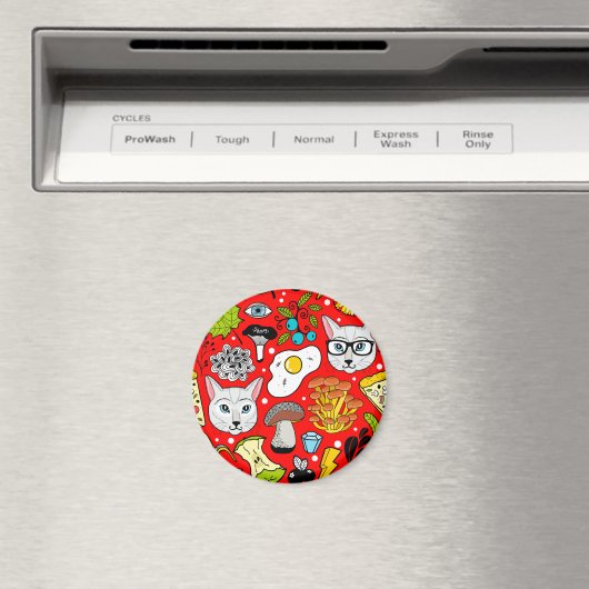 Kat en ei op rood magneet (Insitu (Vaatwasser))