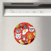 Kat en ei op rood magneet (Insitu (Vaatwasser))