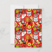 Kat en ei op rood notitiekaartje (Voorkant)