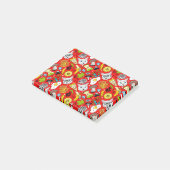 Kat en ei op rood post-it® notes (Schuin)