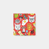 Kat en ei op rood post-it® notes (Voorkant)