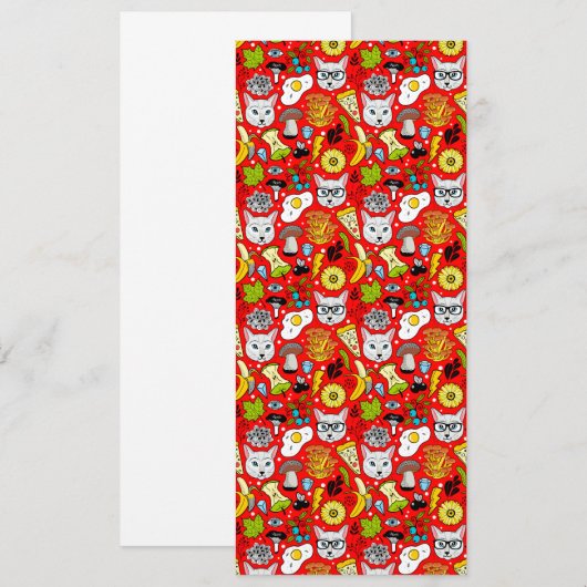 Kat en ei op rood save the date (Voorkant / Achterkant)