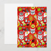 Kat en ei op rood save the date (Voorkant / Achterkant)