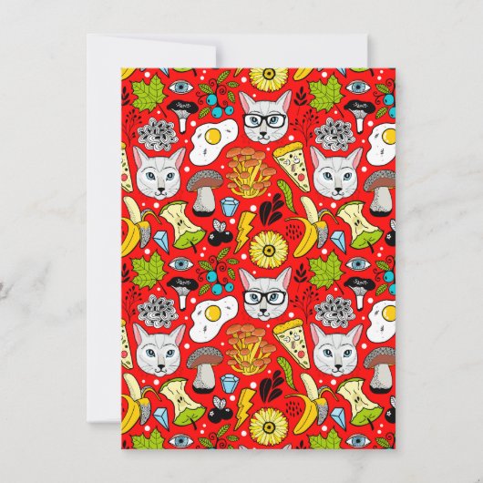 Kat en ei op rood save the date (Voorkant)