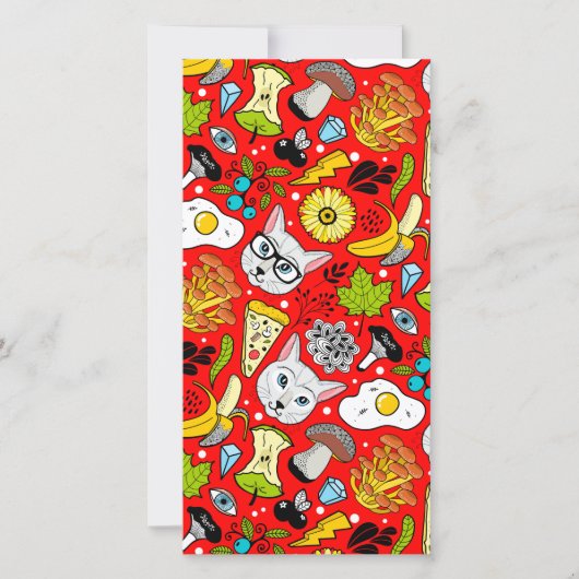 Kat en ei op rood save the date (Voorkant)