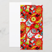 Kat en ei op rood save the date (Voorkant / Achterkant)