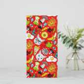 Kat en ei op rood save the date (Staand voorkant)