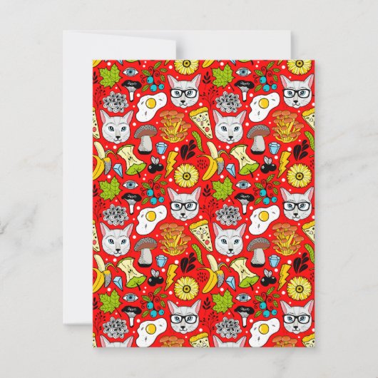 Kat en ei op rood save the date (Voorkant)