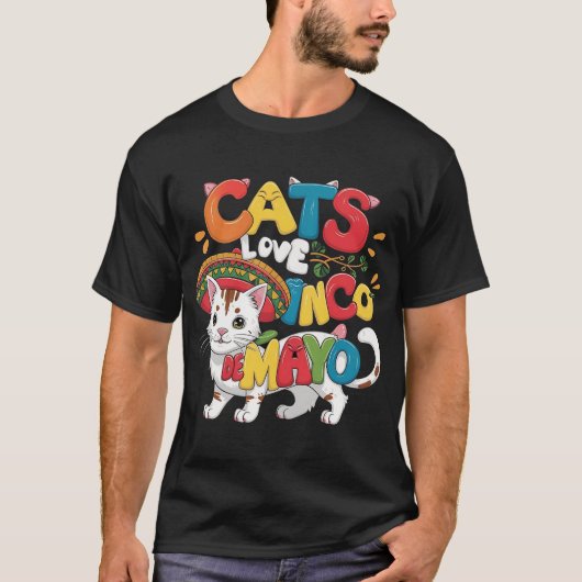 Kat en Fiesta Cinco de Mayo Mexico T-shirt (Voorkant)