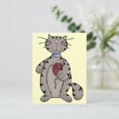 Kat en garen briefkaart (Staand voorkant)