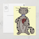 Kat en garen briefkaart (Voorkant / Achterkant)