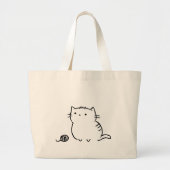 Kat en garen grote tote bag (Voorkant)