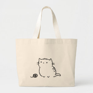 Kat en garen grote tote bag