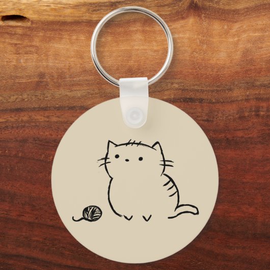Kat en garen sleutelhanger (Voorkant)