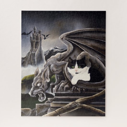 Kat en Gargoyle Legpuzzel (Verticaal)