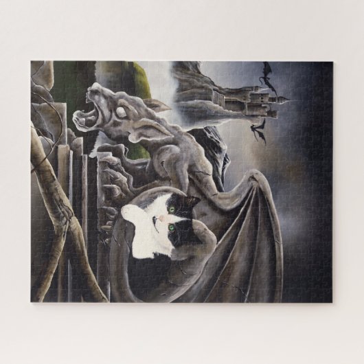 Kat en Gargoyle Legpuzzel (Horizontaal)