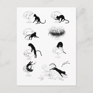 Kat en goudvis, Alexandre Steinlen Briefkaart