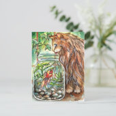 Kat en goudvis briefkaart (Staand voorkant)