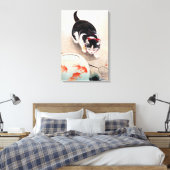 Kat en Goudvissenkom Canvas Afdruk (Insitu (Slaapkamer))