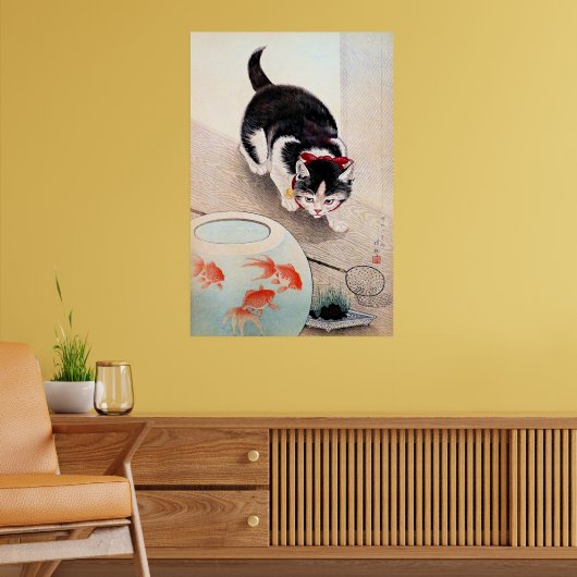 Kat en Goudvissenkom Poster (Woonkamer 2)