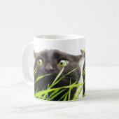 Kat en gras koffiemok (Voorkant links)