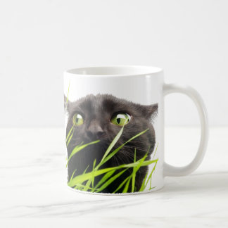 Kat en gras koffiemok