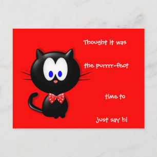 Kat en groet briefkaart